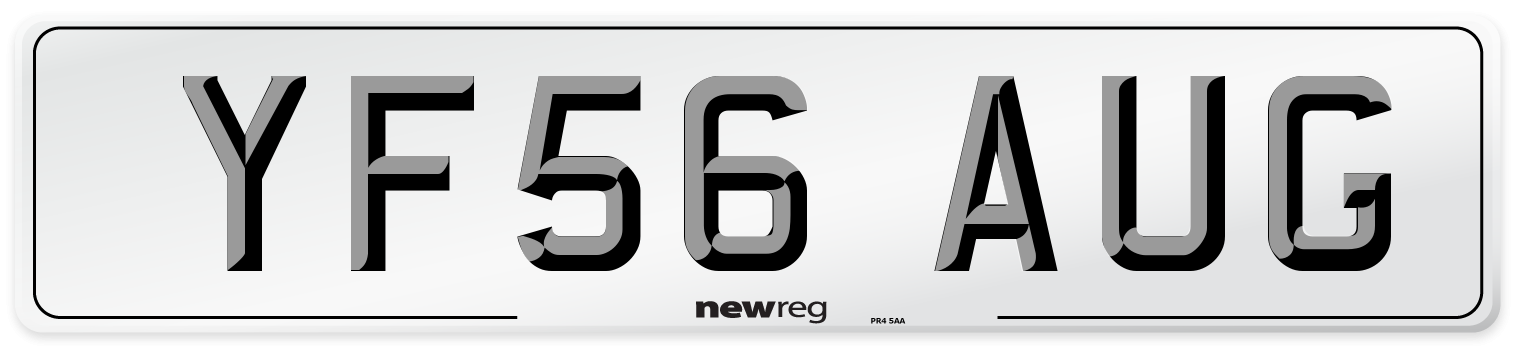 YF56 AUG Number Plate from New Reg